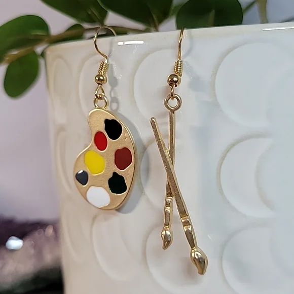 Painter's Palette Drop Earrings - Picture 1 of 6